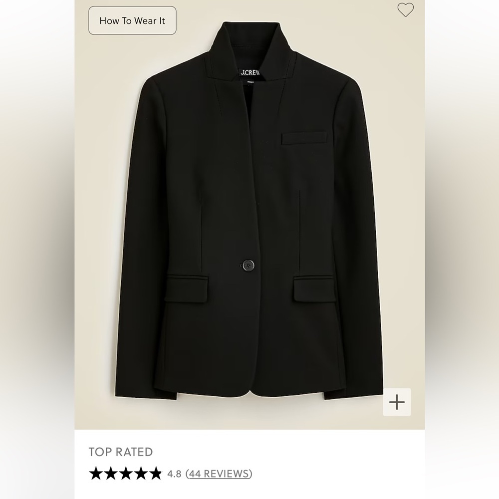 NWT J.CREW Black Womens Regent Blazer Size 8